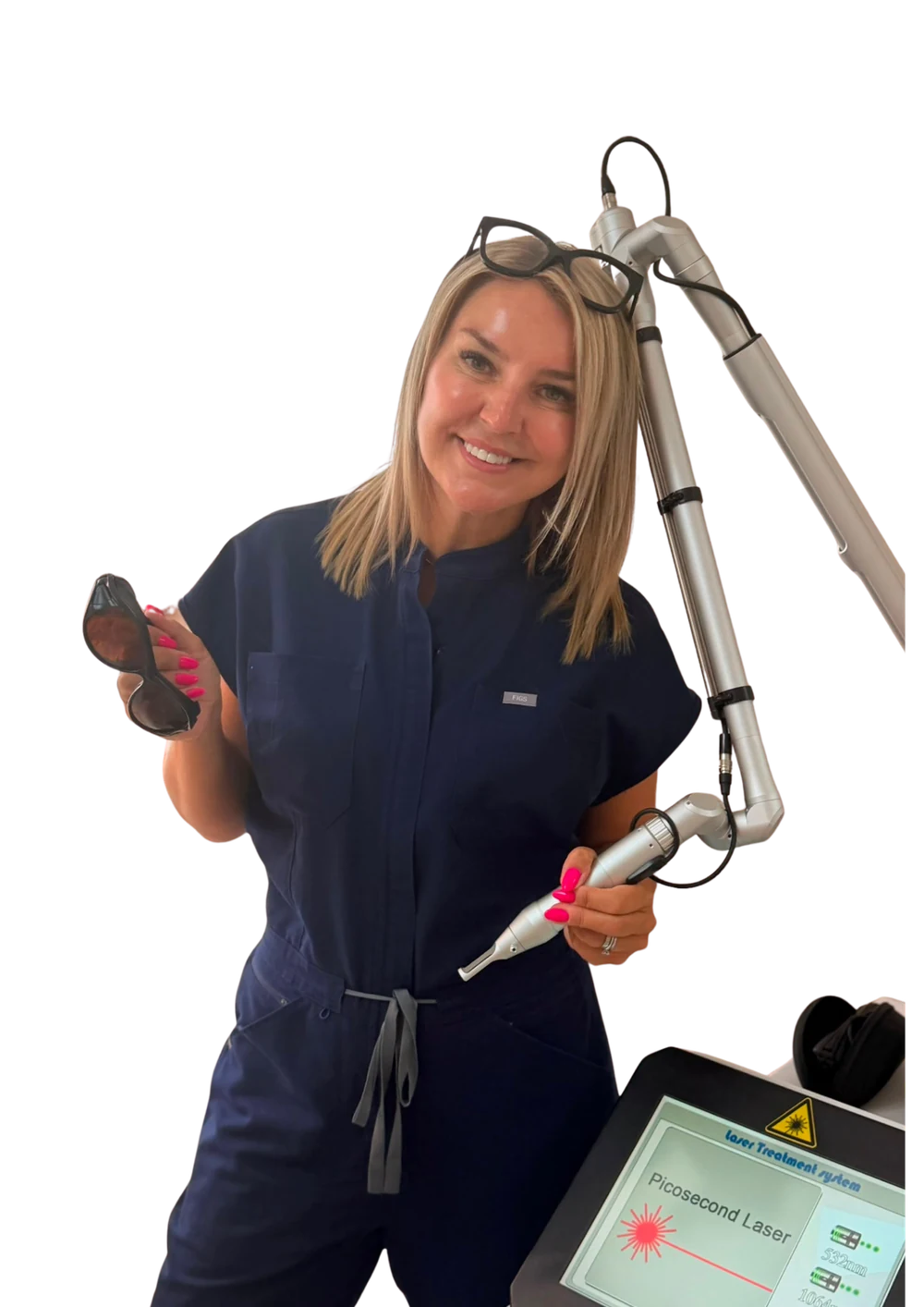 Denny with the tattoo removal laser equipment